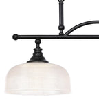 Regent Lourdes 2 Light Semi Flush Pendant Bar 750mm - Satin Black / Clear