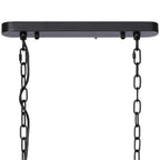 Regent Lourdes 2 Light Semi Flush Pendant Bar 750mm - Satin Black / Frosted