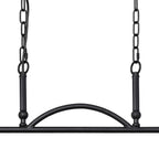 Regent Lourdes 2 Light Semi Flush Pendant Bar 750mm - Satin Black / Frosted
