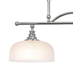 Regent Lourdes 2 Light Semi Flush Pendant Bar 750mm - Polished Nickel / Frosted
