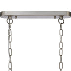 Regent Lourdes 2 Light Semi Flush Pendant Bar 750mm - Satin Nickel / Clear