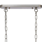 Regent Lourdes 2 Light Semi Flush Pendant Bar 750mm - Satin Nickel / Smoke