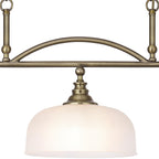 Regent Lourdes 3 Light 990mm Semi Flush / Pendant Bar - Antique Brass / Frosted