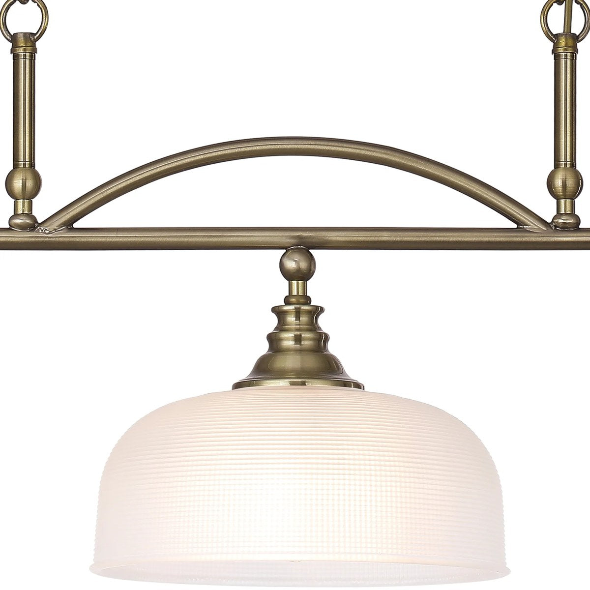 Regent Lourdes 3 Light 990mm Semi Flush / Pendant Bar - Antique Brass / Frosted