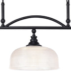 Regent Lourdes 3 Light 990mm Semi Flush / Pendant Bar - Satin Black / Clear