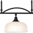 Regent Lourdes 3 Light 990mm Semi Flush / Pendant Bar - Satin Black / Frosted