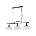Regent Lourdes 3 Light 990mm Semi Flush / Pendant Bar - Satin Black / Frosted