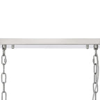 Regent Lourdes 3 Light 990mm Semi Flush / Pendant Bar - Polished Nickel / Amber