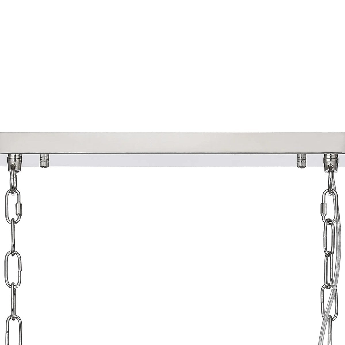 Regent Lourdes 3 Light 990mm Semi Flush / Pendant Bar - Polished Nickel / Amber
