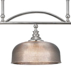 Regent Lourdes 3 Light 990mm Semi Flush / Pendant Bar - Polished Nickel / Smoke