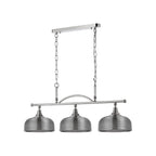 Regent Lourdes 3 Light 990mm Semi Flush / Pendant Bar - Polished Nickel / Smoke