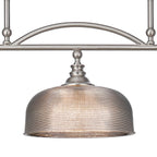 Regent Lourdes 3 Light 990mm Semi Flush / Pendant Bar - Satin Nickel / Smoke