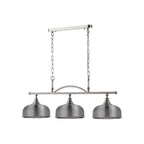 Regent Lourdes 3 Light 990mm Semi Flush / Pendant Bar - Satin Nickel / Smoke