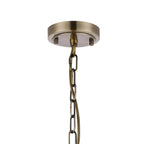 Regent Lourdes 3 Light Semi Flush Pendant 470mm - Antique Brass / Smoke