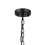 Regent Lourdes 3 Light Semi Flush Pendant 470mm - Satin Black / Amber