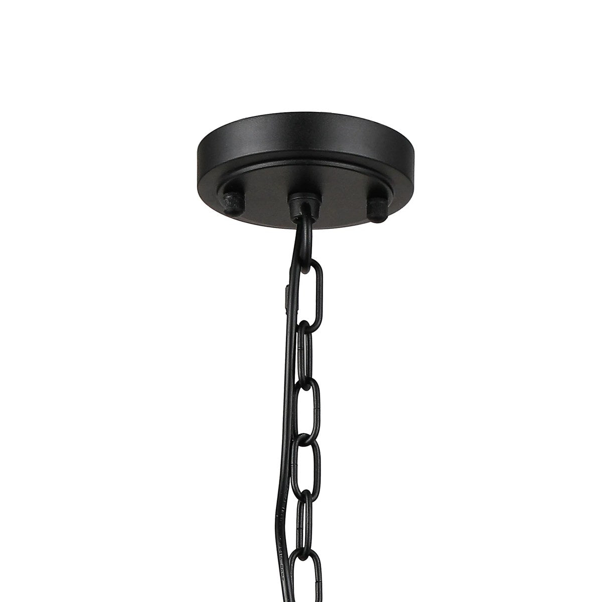 Regent Lourdes 3 Light Semi Flush Pendant 470mm - Satin Black / Amber