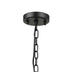 Regent Lourdes 3 Light Semi Flush Pendant 470mm - Satin Black / Clear