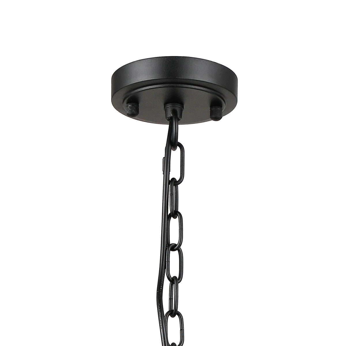 Regent Lourdes 3 Light Semi Flush Pendant 470mm - Satin Black / Clear