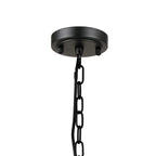 Regent Lourdes 3 Light Semi Flush Pendant 470mm - Satin Black / Frosted