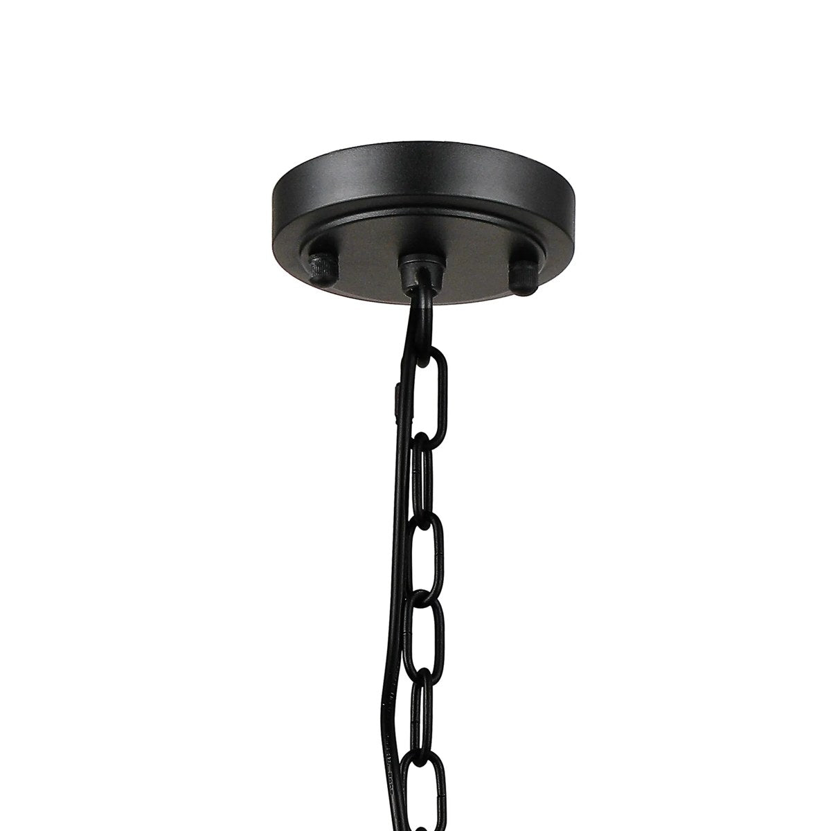 Regent Lourdes 3 Light Semi Flush Pendant 470mm - Satin Black / Frosted