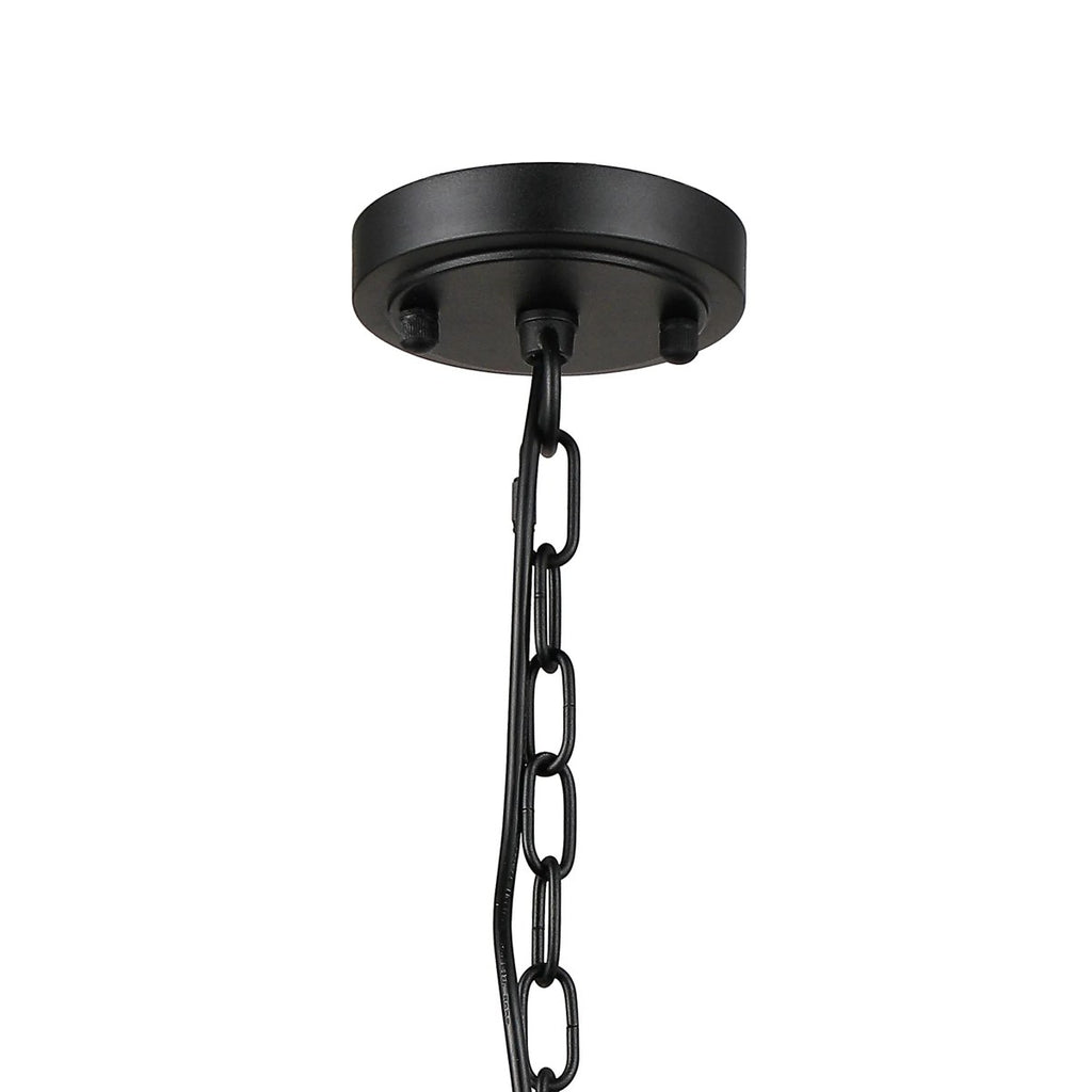 Regent Lourdes 3 Light Semi Flush Pendant 470mm - Satin Black / Smoke