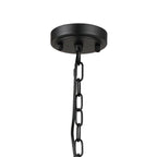Regent Lourdes 3 Light Semi Flush Pendant 470mm - Satin Black / Smoke