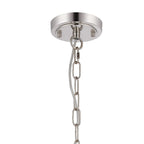 Regent Lourdes 3 Light Semi Flush Pendant 470mm - Polished Nickel / Amber