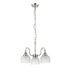 Regent Lourdes 3 Light Semi Flush Pendant 470mm - Polished Nickel / Frosted
