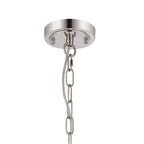 Regent Lourdes 3 Light Semi Flush Pendant 470mm - Polished Nickel / Frosted