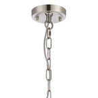Regent Lourdes 3 Light Semi Flush Pendant 470mm - Satin Nickel / Amber