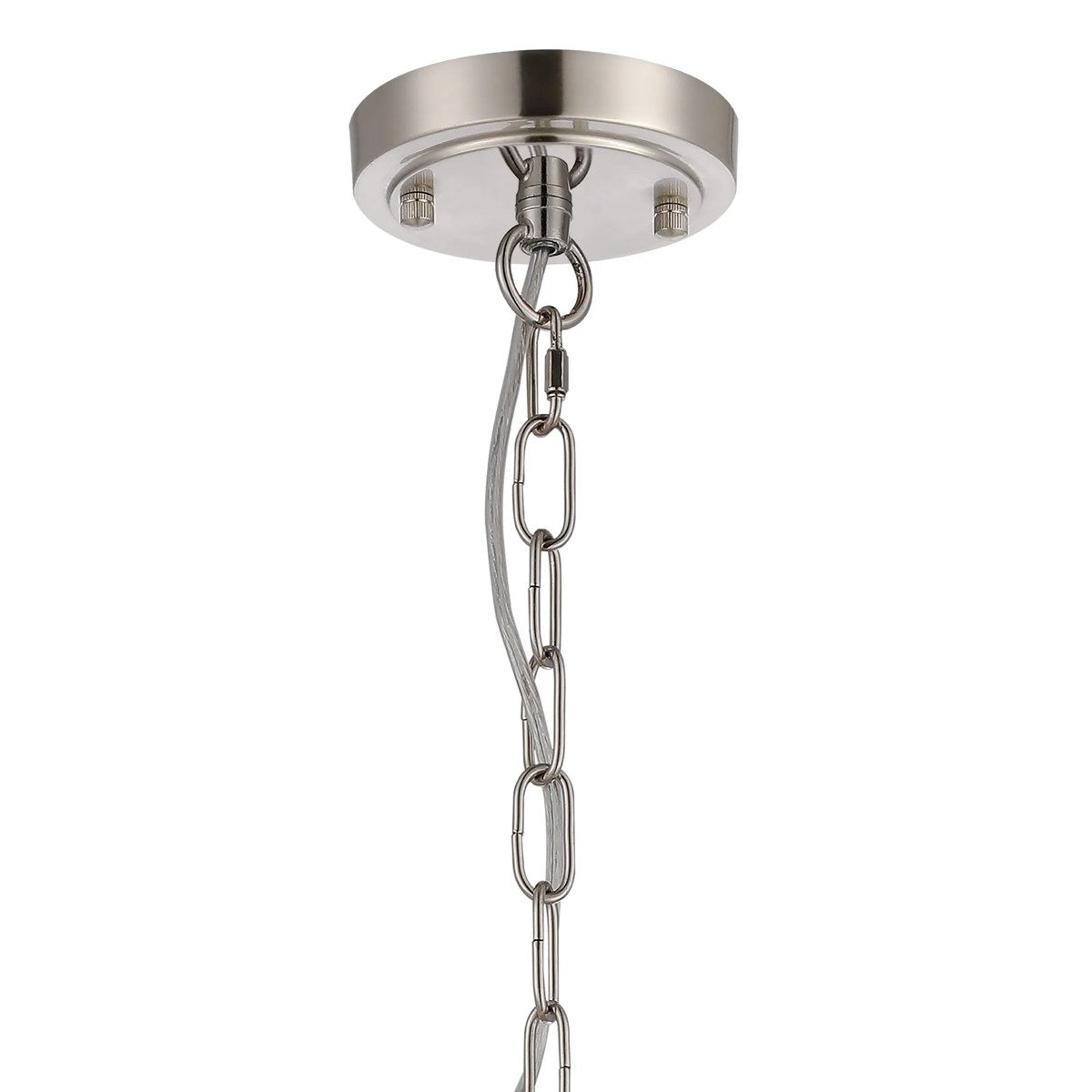 Regent Lourdes 3 Light Semi Flush Pendant 470mm - Satin Nickel / Amber
