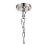 Regent Lourdes 3 Light Semi Flush Pendant 470mm - Satin Nickel / Clear