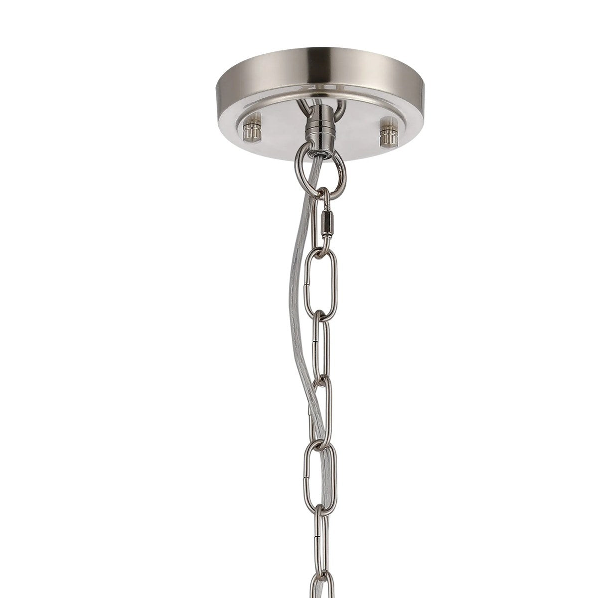 Regent Lourdes 3 Light Semi Flush Pendant 470mm - Satin Nickel / Smoke