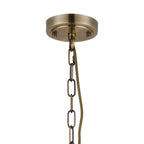 Regent Lourdes 5 Light 570mm Semi Flush Pendant Light - Antique Brass / Amber