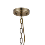 Regent Lourdes 5 Light 570mm Semi Flush Pendant Light - Antique Brass / Frosted