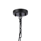 Regent Lourdes 5 Light 570mm Semi Flush Pendant Light - Satin Black / Amber