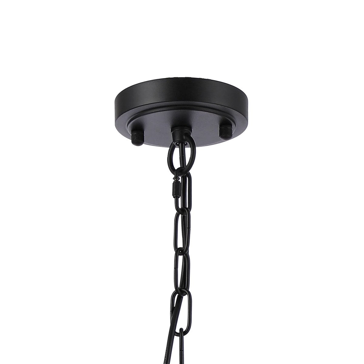 Regent Lourdes 5 Light 570mm Semi Flush Pendant Light - Satin Black / Amber