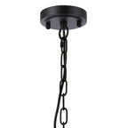 Regent Lourdes 5 Light 570mm Semi Flush Pendant Light - Satin Black / Clear