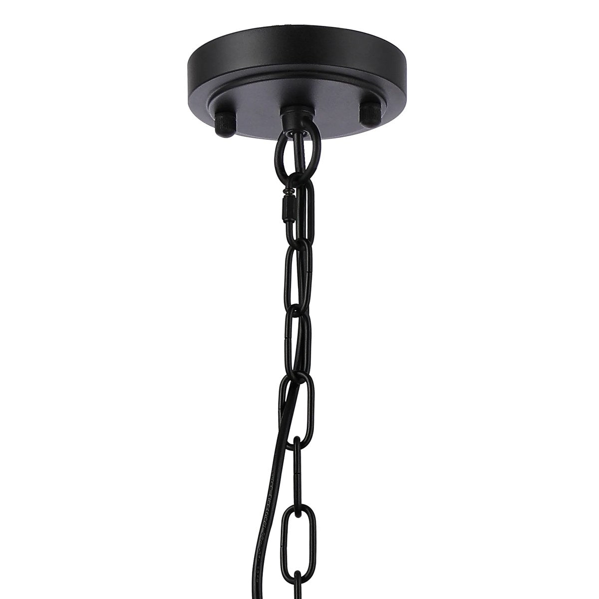 Regent Lourdes 5 Light 570mm Semi Flush Pendant Light - Satin Black / Clear