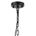 Regent Lourdes 5 Light 570mm Semi Flush Pendant Light - Satin Black / Frosted