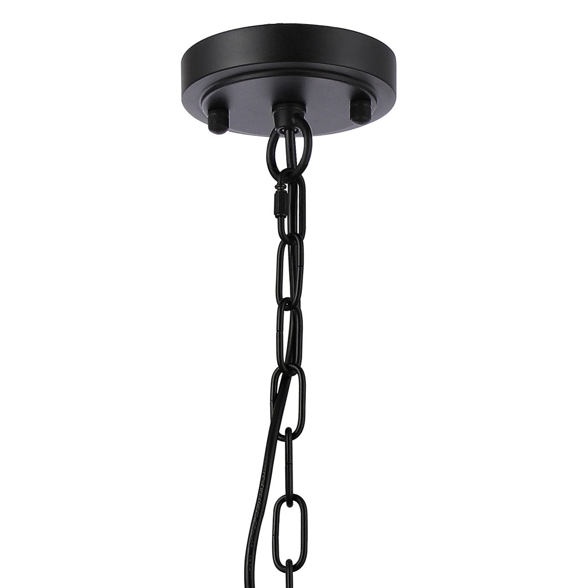Regent Lourdes 5 Light 570mm Semi Flush Pendant Light - Satin Black / Frosted