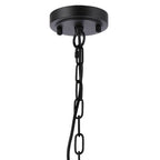 Regent Lourdes 5 Light 570mm Semi Flush Pendant Light - Satin Black / Smoke