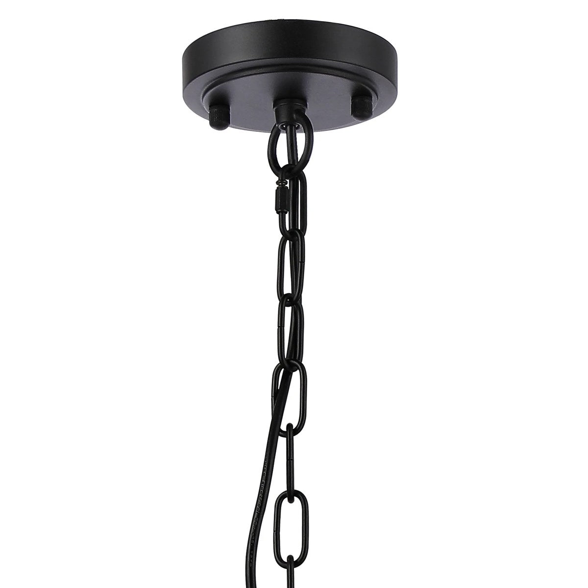 Regent Lourdes 5 Light 570mm Semi Flush Pendant Light - Satin Black / Smoke