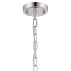 Regent Lourdes 5 Light 570mm Semi Flush Pendant Light - Polished Nickel / Amber