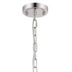 Regent Lourdes 5 Light 570mm Semi Flush Pendant Light - Polished Nickel / Frosted