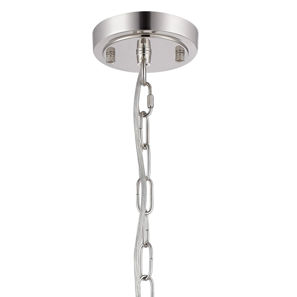 Regent Lourdes 5 Light 570mm Semi Flush Pendant Light - Polished Nickel / Frosted