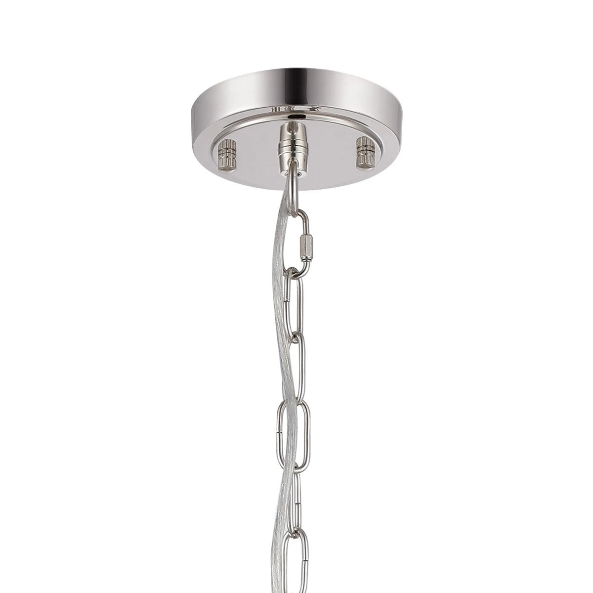 Regent Lourdes 5 Light 570mm Semi Flush Pendant Light - Polished Nickel / Smoke