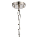 Regent Lourdes 5 Light 570mm Semi Flush Pendant Light - Satin Nickel / Amber