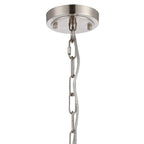 Regent Lourdes 5 Light 570mm Semi Flush Pendant Light - Satin Nickel / Clear