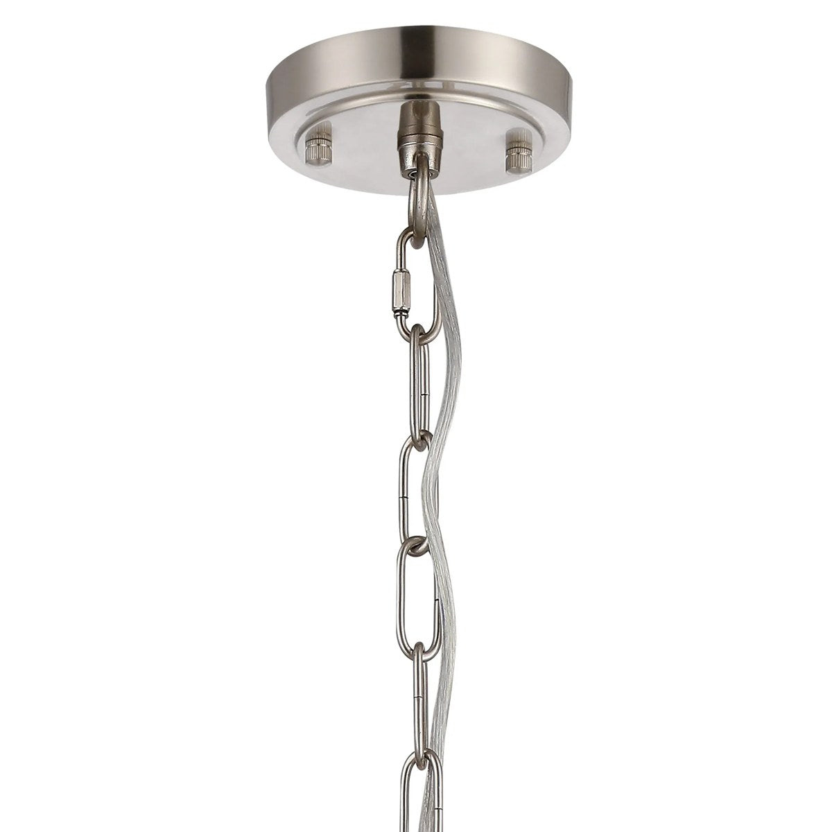 Regent Lourdes 5 Light 570mm Semi Flush Pendant Light - Satin Nickel / Clear